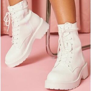 Steve Madden White Combat Boot